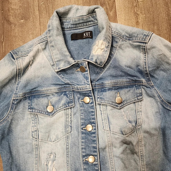 Kut From the Kloth Lily Distressed Denim Jacket - Picture 2 of 6